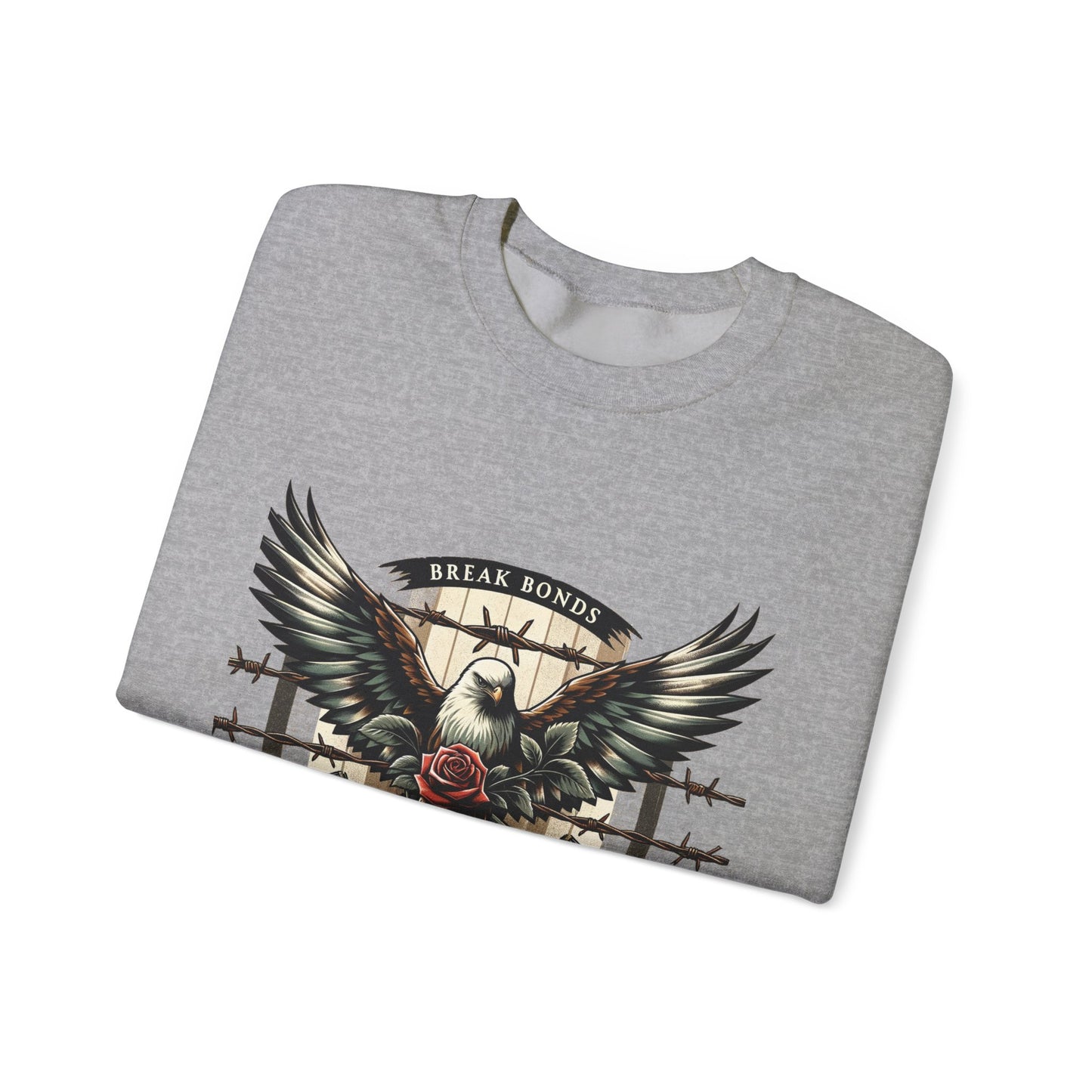Eagle and Roses Crewneck Sweatshirt - Bold Art for Everyday Wear