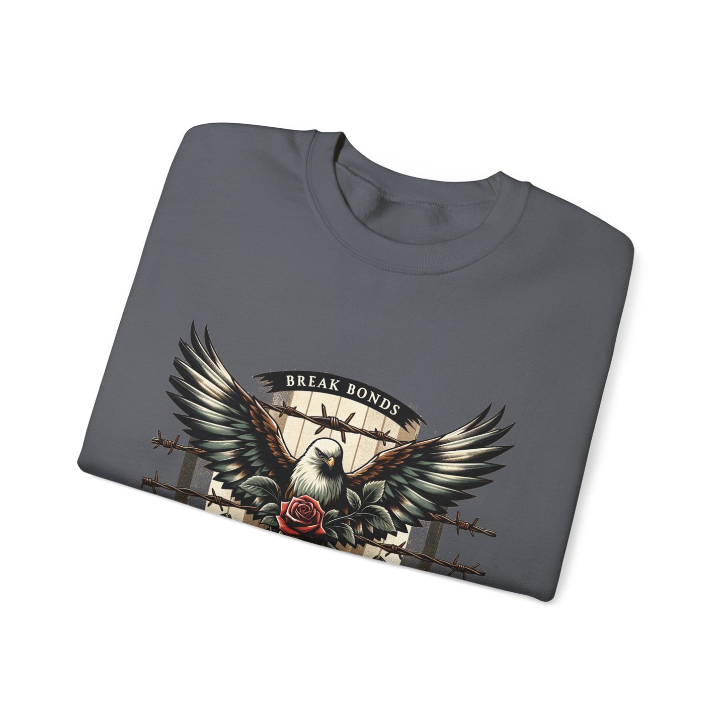 Eagle and Roses Crewneck Sweatshirt - Bold Art for Everyday Wear