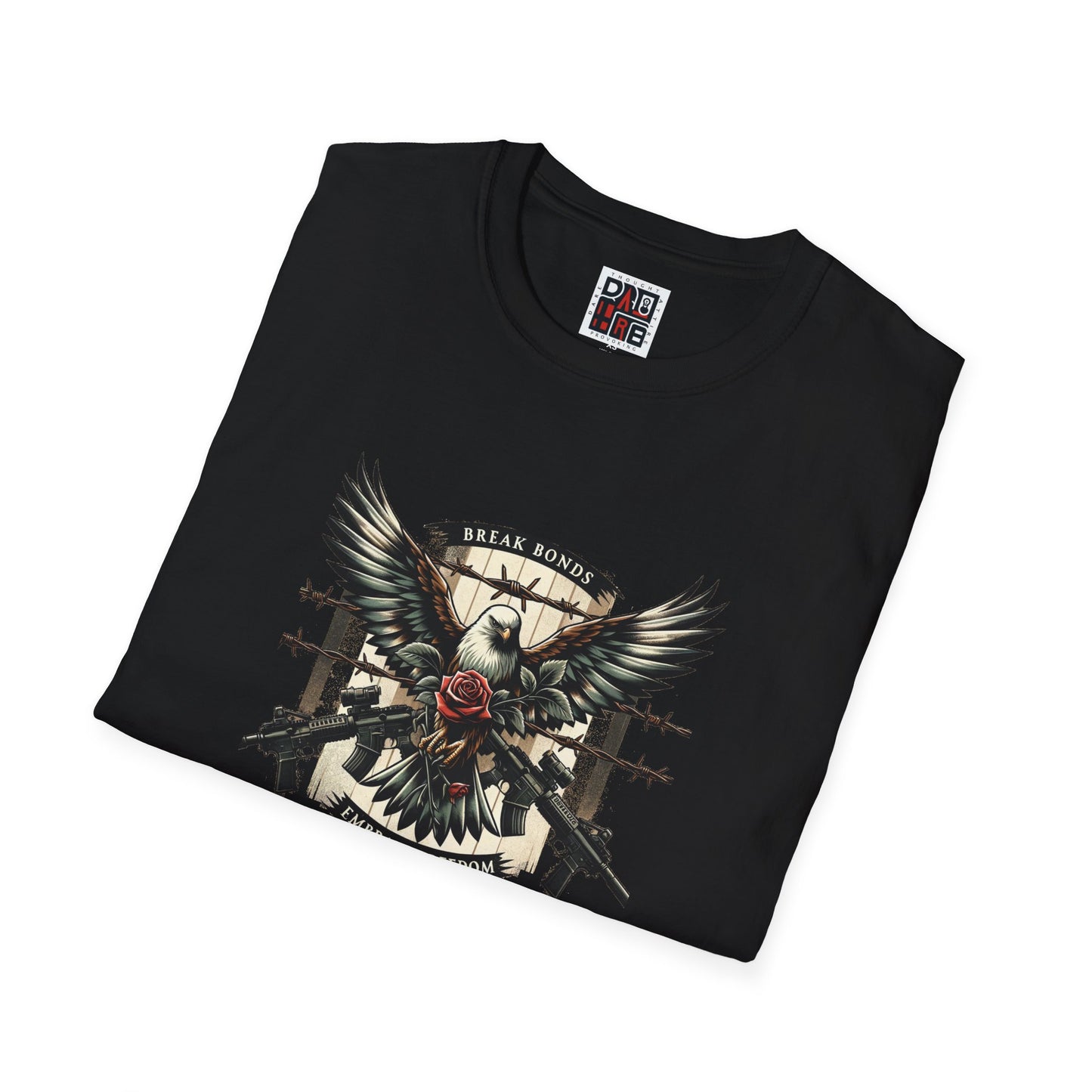 Eagle & Roses Graphic Unisex Softstyle T-Shirt - Bold Art for Everyday Wear