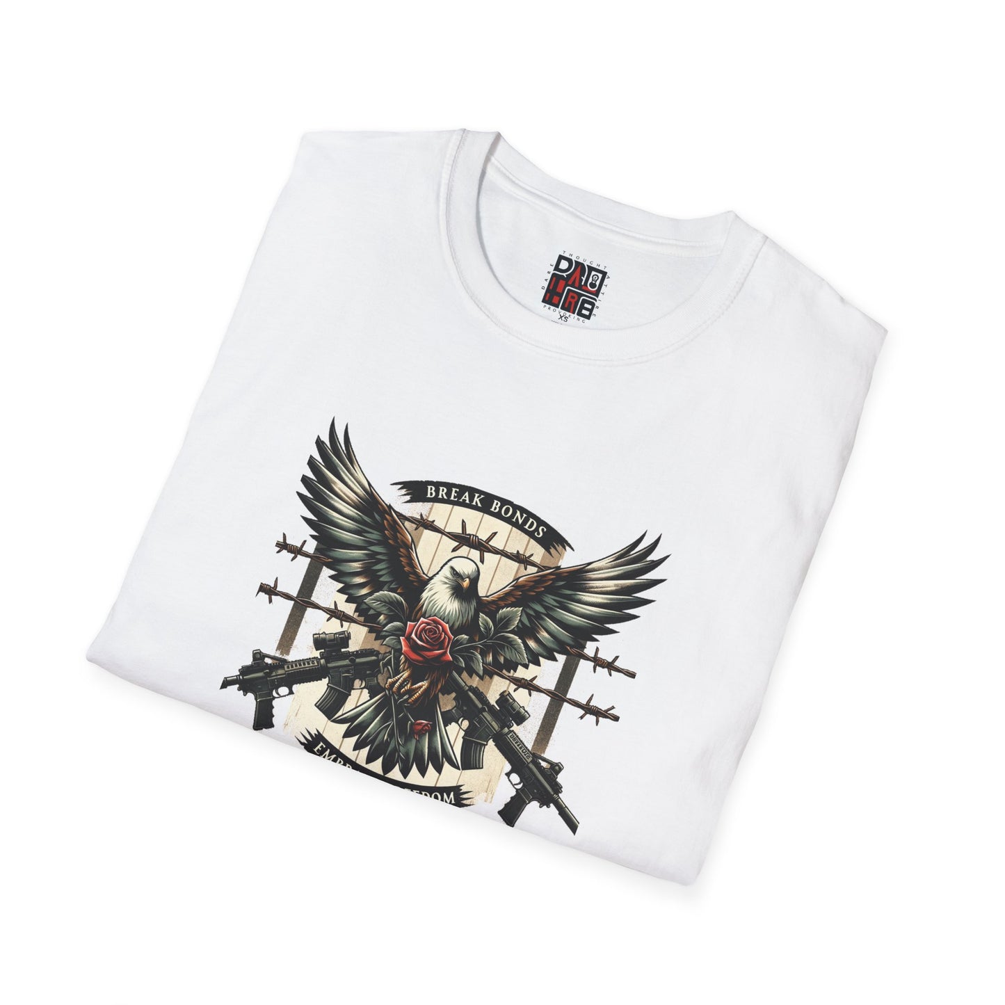 Eagle & Roses Graphic Unisex Softstyle T-Shirt - Bold Art for Everyday Wear