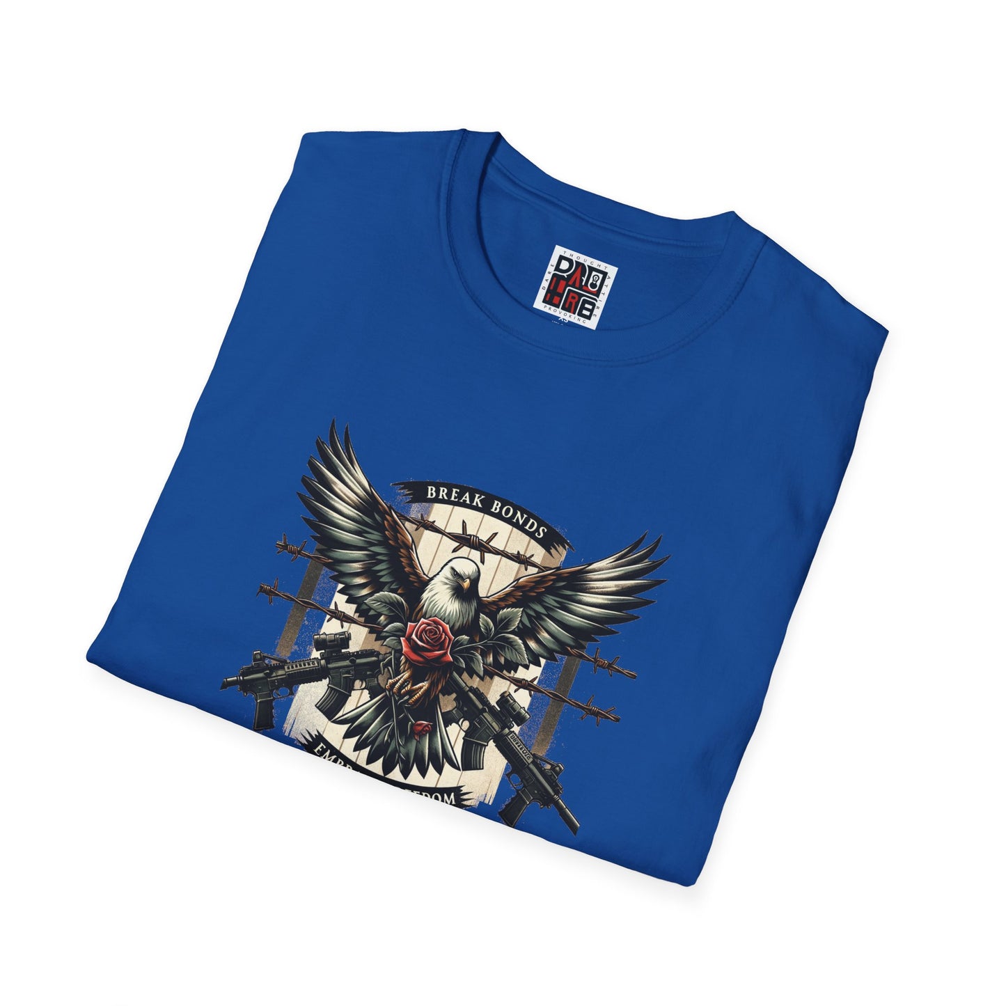 Eagle & Roses Graphic Unisex Softstyle T-Shirt - Bold Art for Everyday Wear