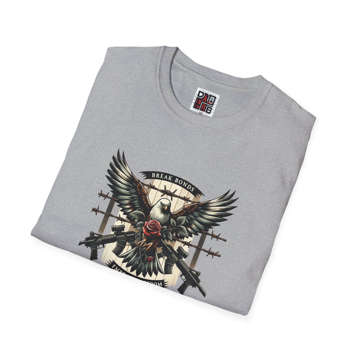 Eagle & Roses Graphic Unisex Softstyle T-Shirt - Bold Art for Everyday Wear