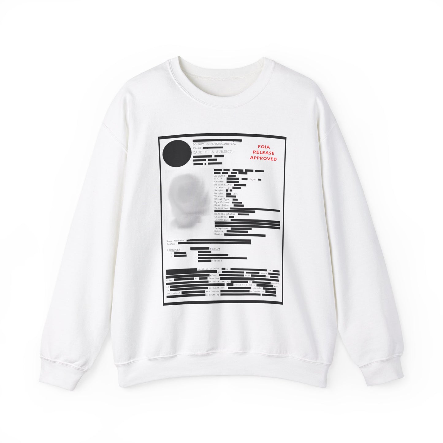 Redacted Government Profile Unisex Sweatshirt