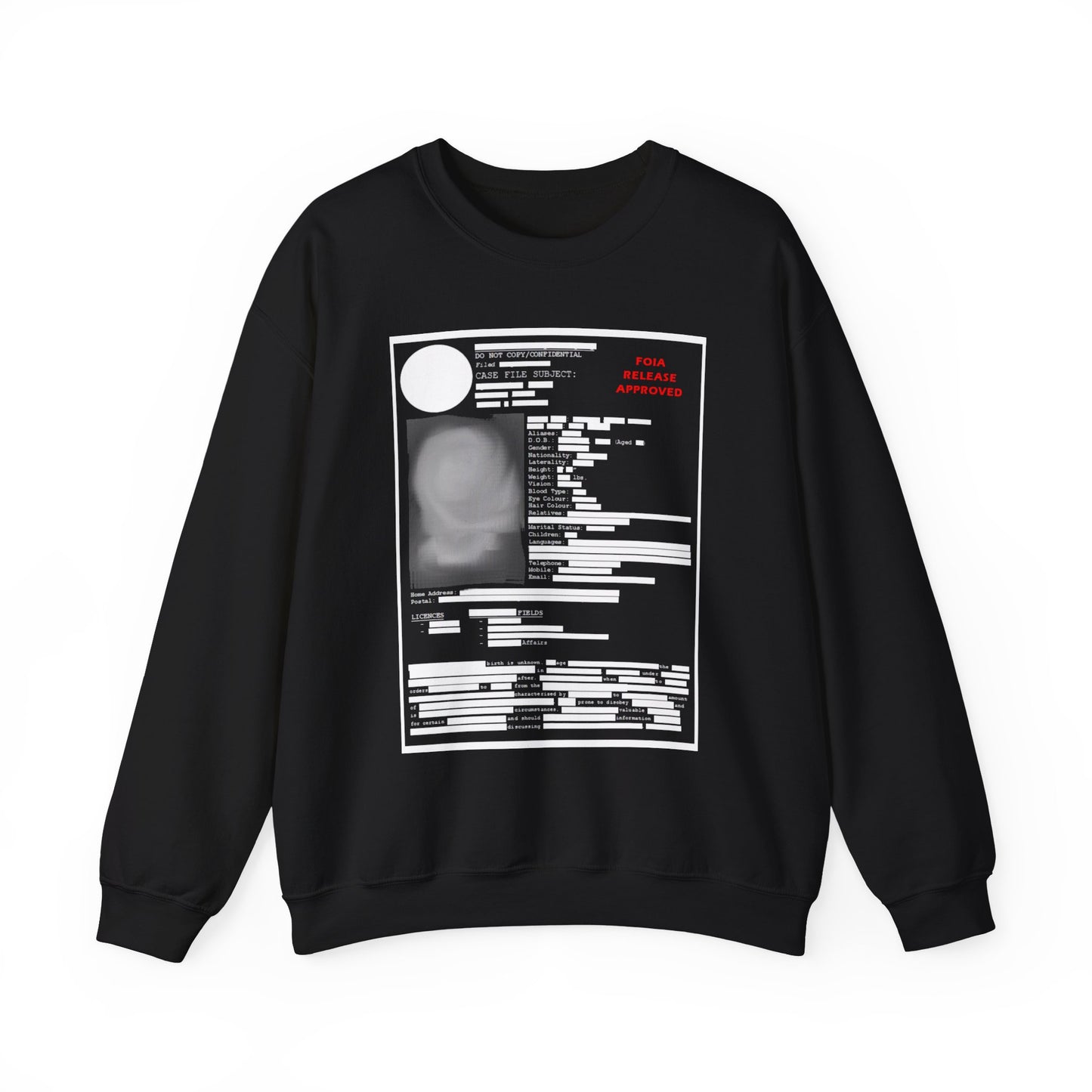 Redacted Government Profile Unisex Sweatshirt