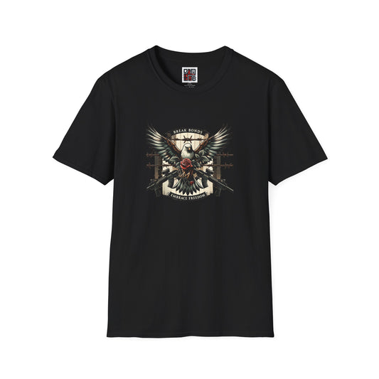 Eagle & Roses Graphic Unisex Softstyle T-Shirt - Bold Art for Everyday Wear