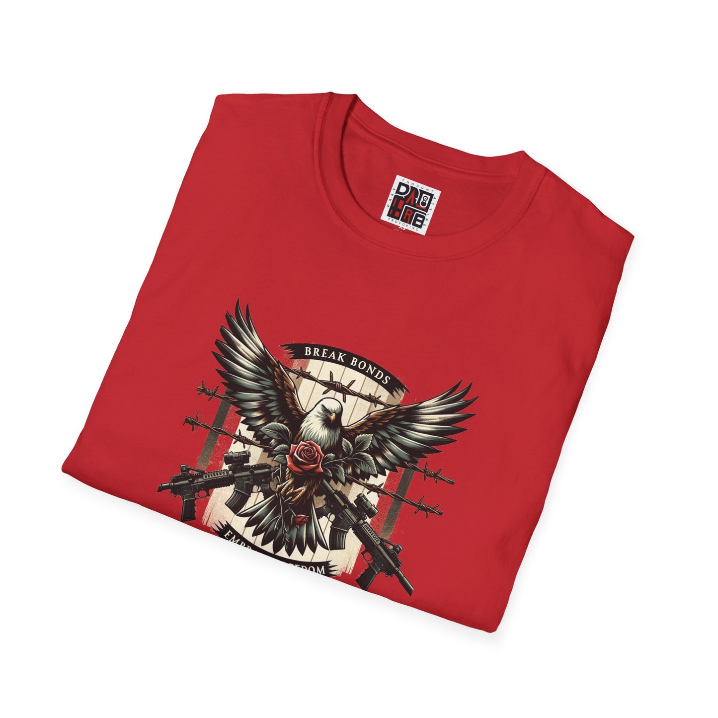 Eagle & Roses Graphic Unisex Softstyle T-Shirt - Bold Art for Everyday Wear