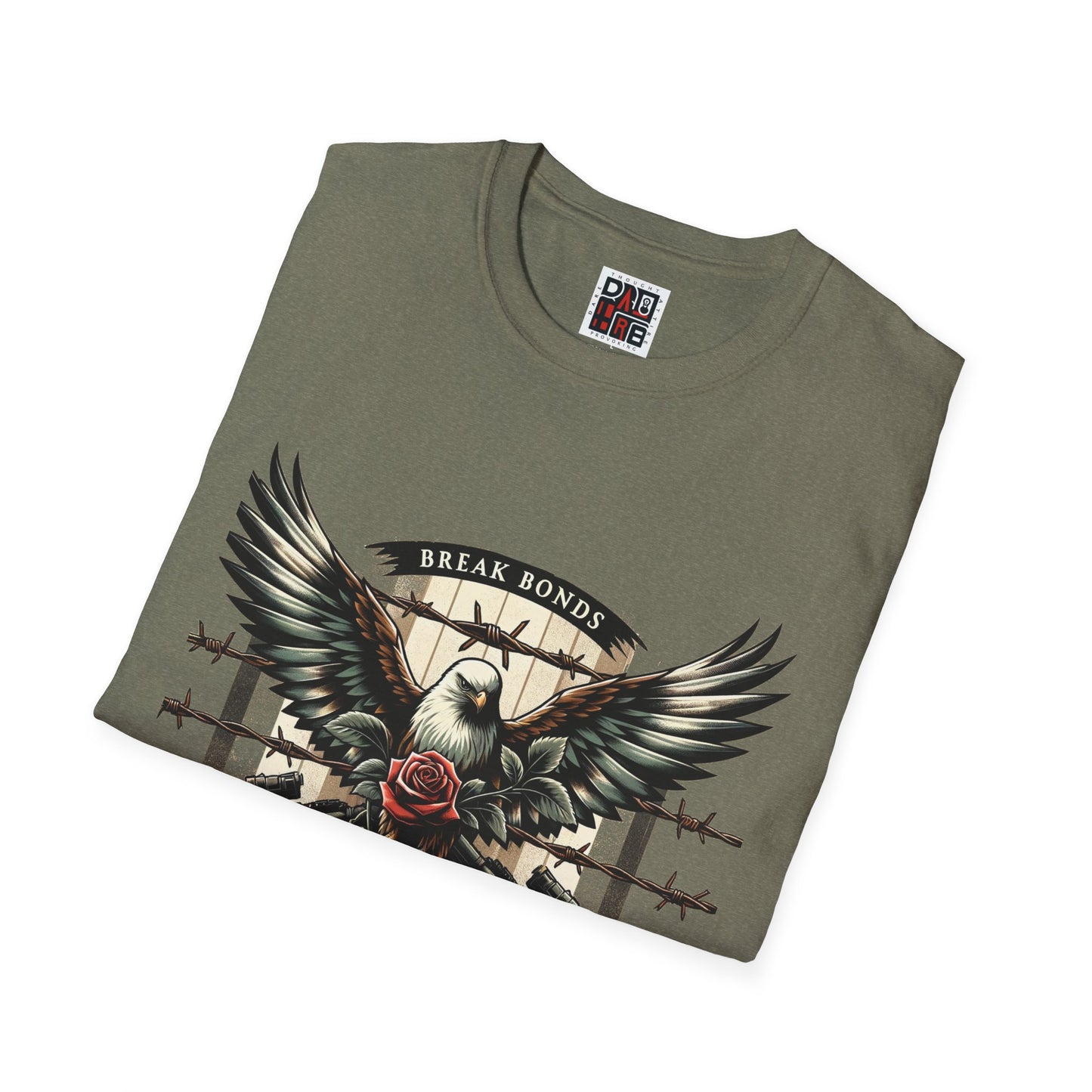 Eagle & Roses Graphic Unisex Softstyle T-Shirt - Bold Art for Everyday Wear